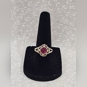 Sterling Silver Ruby Ring 7